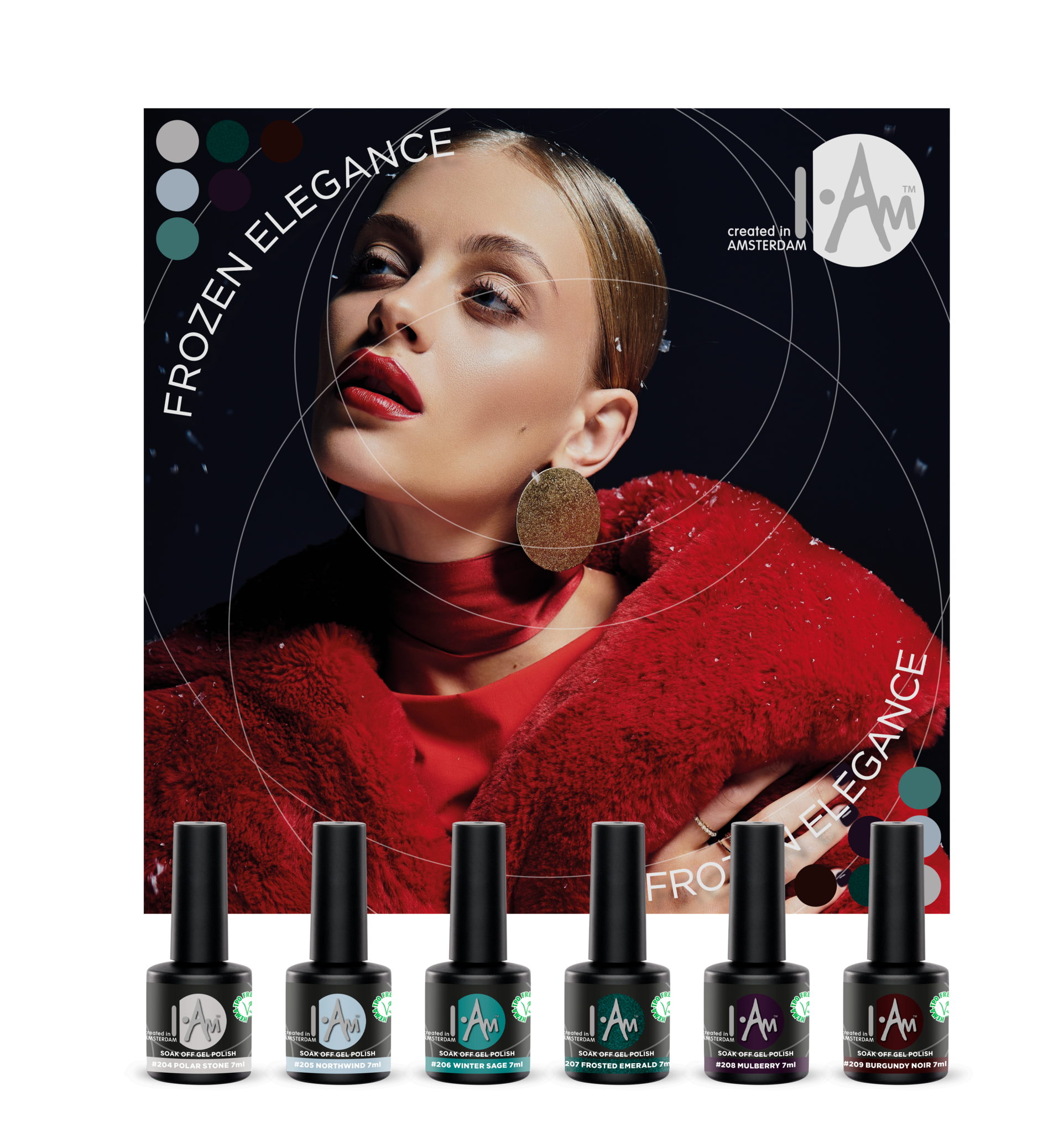 I.Am Frozen Elegance Collection - gelinio lako spalvų rinkinys, 6*7ml